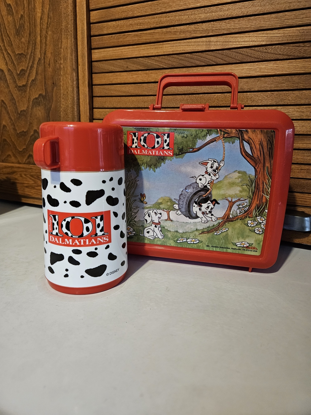 Vintage 1990s 101 Dalmatians Lunchbox and Thermos Set